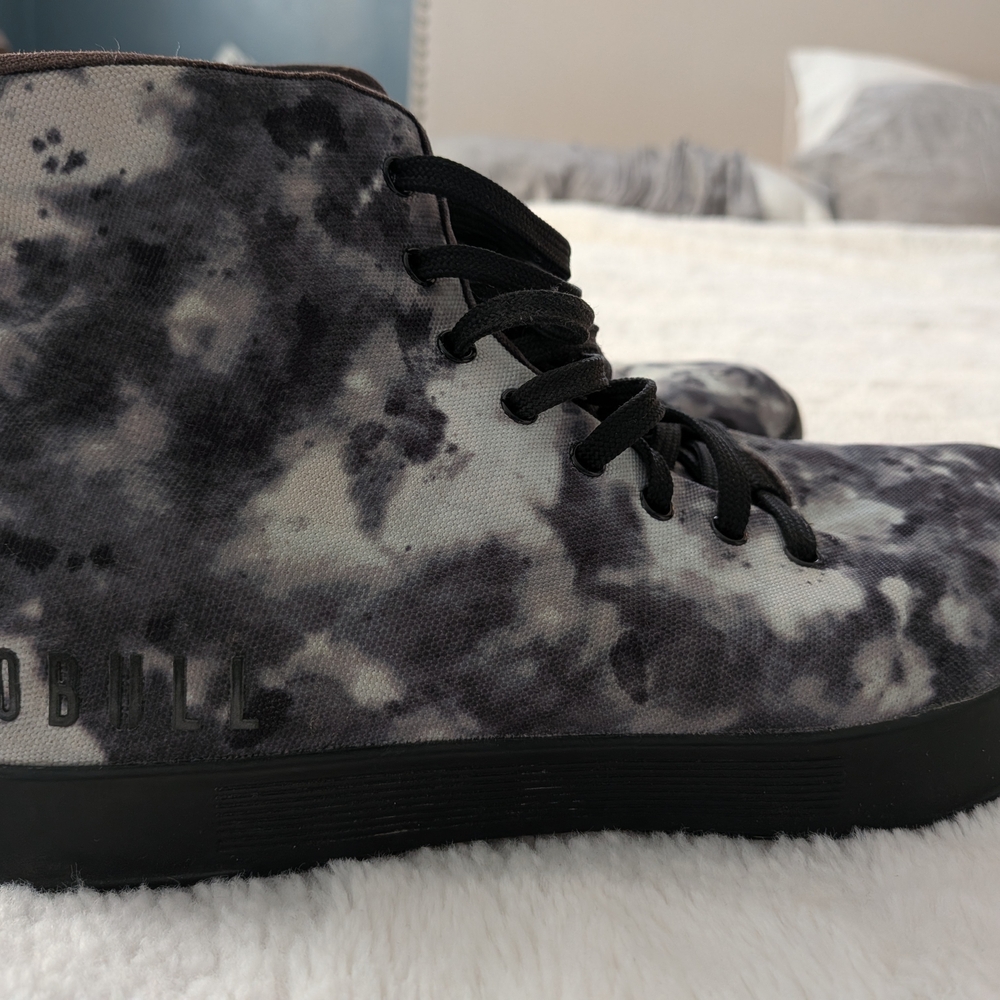 NOBULL Black and Gray Marble Athletic High-Top Shoes